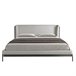 Cama matrimonio tapizada en tela Gris Claro