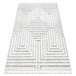 Alfombra SEVILLA Z788 laberinto griego Franjas Bereber 80x150 Blanco/ Gris