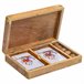Juego 2 en 1 (cartas+dados) en caja de madera Marron