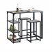 Set de Mesa alta de Bar y 2 Taburetes SoBuy OGT43-HG Gris