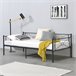 Cama Simple Alvesta con somier Reposacabezas metal 96x207 Cama Simple Alvesta con somier Reposacabezas metal 96x207 Negro