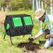 Compostador PP, Acero Outsunny Negro