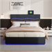 Cama con almacenamiento 200x180 Negro
