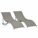 Set de 2 Tumbonas Plegables Aluminio, Texteline Outsunny Gris Claro