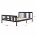 Cama doble de pino Breda con Somier y Reposacabezas - 168x209 Gris Oscuro
