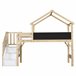 Cama alta cabaña infantil de madera de pino Cama alta cabaña infantil de madera de pino Natural/ Blanco