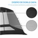 Carpa con Mosquiteras Poliéster, Textilene, Fibra Outsunny 300x300 Negro