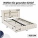 Cama con cabecero LED, cama acolchada con almacenaje 153x220 Beige