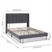 Estructura de Cama tapizada Esther 135x190 Gris Oscuro