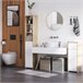 Armario Alto de Baño MDF kleankin, hogar - baño 32 Multicolor