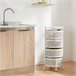 [en.casa] Carrito de cocina Steigen con 4 cestas redondas acero 33 Blanco