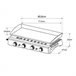 Plancha de gas VALENCIA - 4 quemadores 10kW Negro