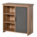 Aparador Auxiliar Melamina de Madera, Metal HOMCOM 80 Gris