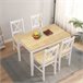 Conjunto de mesa con 4 sillas VERSALLES Natural/ Blanco
