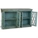 Aparador de madera y cristal con 4 puertas Azul