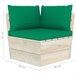 Sofá de palets de jardín 2 plazas con cojines madera de abeto Verde Oscuro