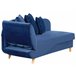 Beliani Chaise longue Terciopelo MERI Azul Marino