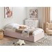 Beliani Cama con somier Bouclé DINAN 97x214 Rosa Talco