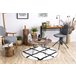 Alfombra BERBER CROSS Franjas Bereber Marroquí Shaggy 160x160 Blanco/ Gris
