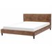 Beliani Cama con somier Terciopelo FITOU 190x214 Marron