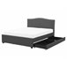 Beliani Cama con somier Poliéster MONTPELLIER 167x213 Gris Oscuro