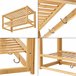 Estantería de pared Thyborøn con toallero y ganchos bambú Natural
