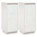 Aparador 2 uds madera maciza 31 Blanco
