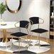 2 piezas, silla de comedor, silla alta Negro