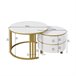 2 en 1, mesa de centro, mesa de salón, 2 cajones 70x70 Blanco