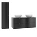 Conjunto de muebles con doble lavabo y columna Lexa 120 Negro