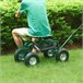 Asiento de jardinería Casarano con ruedas acero Verde