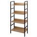 Max Home Estantería madera 4 estantes Negro/ Madera