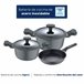 Set 5pcs bateria de cocina aluminio fundido Multicolor
