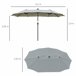 Sombrilla Doble Acero, Poliéster Outsunny Gris