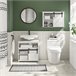 Mueble para Debajo del Lavabo 3 Estante 1 Puerta BZR61-W SoBuy Blanco