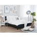 Beliani Cama con somier Madera de pino OLIVET 148x208 Azul