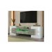 Elegante mueble de TV con iluminación LED Blanco/ Plateado
