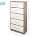 Max Home Cómoda 5 cajones de tela Blanco/ Madera