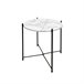 Acomoda Textil – Mesa Auxiliar Plegable de Metal para Recibidor. 40x40 Blanco/ Negro