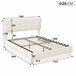 Cama, LED, cama con muelles, cama doble, cama funcional 146x204 Cama, LED, cama con muelles, cama doble, cama funcional 146x204 Beige