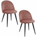 2x Silla tapizada capitoné de terciopelo SJ.077 Rosa