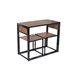Conjunto DUO I mesa fija y 2 sillas de cocina Negro/ Madera