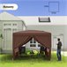 Carpa Plegable Acero, Tela Oxford Outsunny Marron