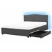 Beliani Cama con somier Poliéster MONTPELLIER 167x213 Gris Oscuro