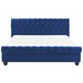 Beliani Cama con somier Terciopelo AVALLON 192x233 Azul Marino