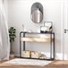 Mesa Consola Vidrio Templado, MDF, Metal HOMCOM 108 Negro