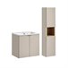 Conjunto mueble lavabo individual encastrado 2 puertas y columna Manoa Madera