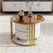 2 en 1, mesa de centro, mesa auxiliar, cajón 70x70 Blanco