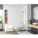 Mampara de Bañera Plegable Vidrio Templado con 3 hojas abatibles,Barra Soporte 35cm Blanco/ Gris