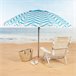 Aktive sombrilla de playa antiviento 8 varillas olas playa 200x200 Blanco/ Azul